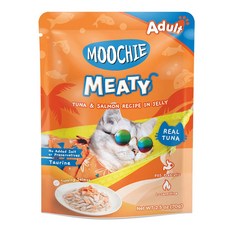 Moochie Meaty 成貓鮪魚鮭魚凍主食罐, 1個, 姆吉無穀貓餐包RM1鮪魚鮭魚*12, 70g, 鮪魚鮭魚