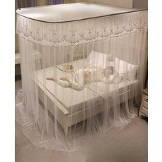 캐노피 침대 공주 커튼 북유럽 레이스 침실 꾸미기 핑크 인테리어 텐트, 원 디어 위드 유-라이트핑크