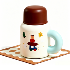 바블로브 미니 통통 핸들 보온병 480ml, 1개, 다크 브라운