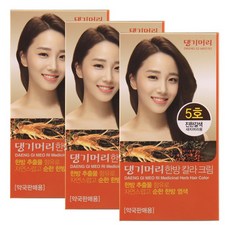 댕기머리 한방 칼라크림 새치머리용 자연갈색 진한갈색 3개, 5호(진한갈색)