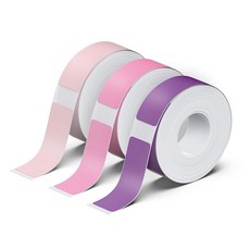 폴로노 정품 P31S 라벨 메이커 테이프 각색 인쇄 용지 가정/사무실용 자가 접착 리필 14x40mm(0.55"x1.57") 메이커 540 라벨/3 롤 퍼플/로즈/핑크, Purple/Rose/Pink