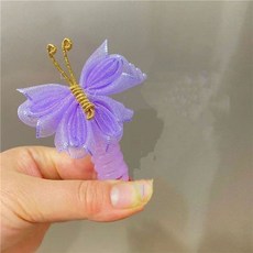 可愛蝴蝶結編髮髮圈髮飾, 1個, 紫色-蝴蝶款 1個裝
