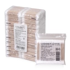 나무이야기 순면 나무면봉 리필, 1개, 100개입