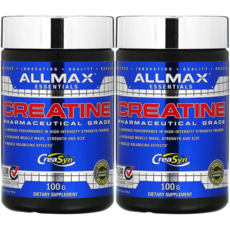 ALLMAX 올맥스 크레아틴 파우더 파마수티클 그레이드 미분화 CreaSyn 100g 2병, 2개