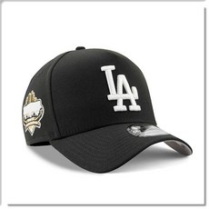 New Era 洛杉磯道奇隊棒球帽，立體刺繡隊徽，可調節尺寸，舒適透氣，時尚棒球帽, 黑, 1個