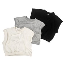 유니키즈 와이드조끼 유아동 키즈 베스트 남아 여아 주니어 면 조끼 라운드넥 민소매 티셔츠 국산 아동복