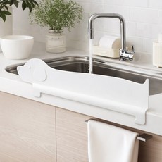 홈브리오 싱크대앞 물막이 실리콘 설거지 가림막 강아지 씽크대문 물튀김방지, 화이트, 1개