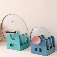 도마 거치대 주방 후라이팬 도마꽂이 냄비 뚜껑 거치대 정리 탈부착 받침대 트레이 싱크대 국자 3단 선반, 화이트