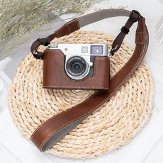 필름 x half 가죽 하프케이스 카메라 포함 스트랩 보호 케이스, K. 후지 X하프 브라운 보호 커버  조절 가