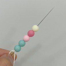 배바늘 비즈발 재료 비즈바늘 공예 비즈발 비딩바늘 악세사리 부자재, 1개