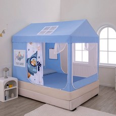 어린이텐트 어린이모기장 인디언텐트 유아텐트, 에비에이터 탈부착 가능 워셔블 풀 바텀  서머 싱글 커