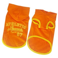 마스온 후드티셔츠 오렌지 강아지, S