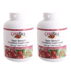 natural Factors Super Strength蔓越莓濃縮精華膠囊 500mg, 180顆, 2罐