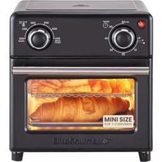 엘리트 고메 EAF1121 개인용 1.1 Qt. 컴팩트 공간 절약 전기 핫 에어프라이어 오일리스 건강한 쿠커 타이머 및 온도 조절기 1000W, 8.5 Quart, Black