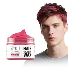 SEVICH 임시 헤어 컬러 왁스 블랙 여성 남성용 인스턴트 색상 프리미엄 기름지지 않음 쉬운 척 여행용 사이즈 할로윈 날 코스프레 파티에 적합 50g [호환], 레드
