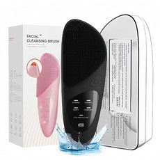 해브유 실리콘 브러쉬 진동클렌저 온열 마사지기 피지제거 세안기, 블랙