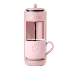 Keurig K Mini Mate 1인용 Cup 포드 커피 메이커 최대 355ml 12온스 컵 추출 작은 공간 소형 휴대용 머신 기숙사 사무실에 레드 락 264188, 핑크 샌드
