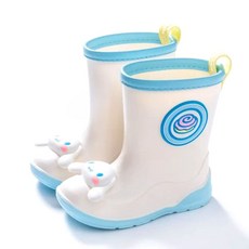 유아장화 시나모롤 입체 페이스 화이트 레인부츠