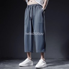 夏季冰絲薄款男士七分褲 寬鬆速乾運動褲