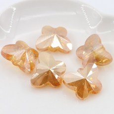 론델 나비 비즈 유리 크리스탈 공예 재료 팔찌 만들기, 1세트, A6233. 15mm (화이트 오렌지)