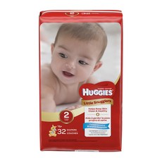 Huggies Little Snugglers Baby Dia Huggies Little Snugglers Baby Diapers Size 2 32 Count Unscented, 1개
