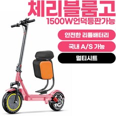 체리블룸고 앉아서 서서 타는 좌석 탈부착형 전동킥보드 48V1500W 고출력 모터와 장거리 주행 전동스쿠터, 1개, 블러쉬핑크, 48V1500W-25A-멀티시트