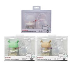 Mombella 啾比小蘑菇固齒器套組 | 多色可選，食品級矽膠，寶寶安心啃咬，舒緩長牙不適, 薄荷牛奶, 1個, 圖檔所示