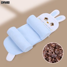 DFMEI 小米定型枕嬰兒0-6個月1歲以上寶寶糾正頭型純棉枕頭, 【蕎麥殼填充】藍色小兔