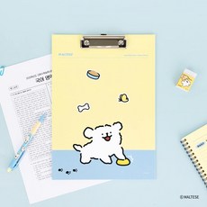 몰티즈 A4 클립보드, 레몬&스카이블루, 1개