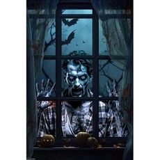 검은색 무서운 할로윈 테마 공포 배너 분위기 파티 장식 사진 배경 이브 파티용, 1개, 1. grey