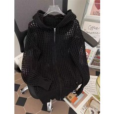 【港風鏤空】開衫毛衣 針織開衫 毛衣外套 男款開衫 鏤空針織衫 寬鬆版型 韓版潮牌 春夏薄款 透氣百搭 情侶ins風