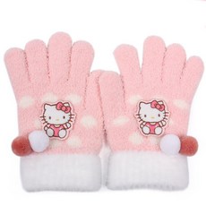 헬로키티 도트방울 오지 날개사 장갑 부드러운 캐리겉 아동 유아장갑