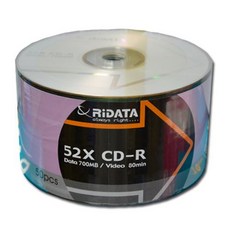 RIDATA 錸德 CD-R 光碟片 (52X 700MB) (50片/筒), 1個