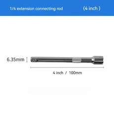 호환 1/4 3/8 1/2 소켓 래칫 렌치 익스텐션 바 50/75/100/125/150/250mm 롱 바 스티어링 슬리브 커넥팅로드, 04 Small  4inches