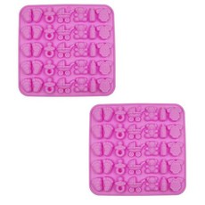 Gummy Fruit Molds 5 Pack 66 Cavities Mini Shaped Silicone Mold for Chocolate Candy Fondant Cake D, 베이비 샤워 초콜릿 몰드 2팩