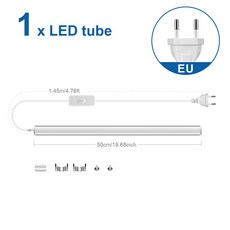 50CM T5 알루미늄 LED 바 라이트 튜브 110V 220V 15W LED 형광등 전구 책상 램프 교체 차고 캐비닛 창고 Lighing, With EU Power Plug, Neutral White