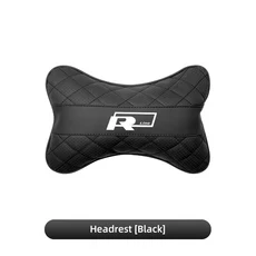 폭스 바겐 자동차 머리 받침 커버 목 베개 자동 안전 벨트 어깨 보호 RLine R 골프 Amarok T5 Phaeton ID3 Tiguan, 2_Headrest-Black-J