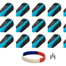 Harrows 다트플라이트 다트날개 해로우즈 레티나 슬림 아쿠아 블루 다트 비행 5세트 + 알루미늄 보호대 및 팔찌 3세트, Harrows 다트플라이트 다트날개 해로우즈 레티나 슬