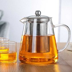 [Y+1] 내열유리 주전자 티포트 스텐망포함 차주전자 450ml, 1개