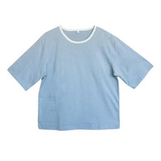 ENEH怡然自得 灰綠五分袖上衣 舒適透氣簡約風格 L/XL, 灰綠, 1個