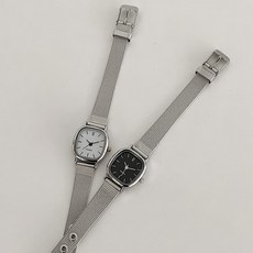 [수앤수]지나 심플 메탈 실버 손목 시계 (26W004)