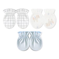 메르베 봄 여름 순면 신생아용 아기 손싸개 3종 세트