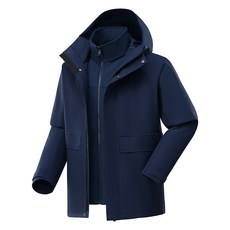 冬季戶外保暖三合一衝鋒衣 男女同款長款運動棉服