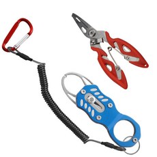 【199出貨】不鏽鋼迷你控魚器 新款多功能控魚鉗 便攜釣魚用品 取魚工具鉗 路亞鉗, 藍色控魚器+路亞鉗, 1個