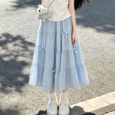 童裝女童夏季套裝裙中大童短袖Polo領上衣蛋糕裙女孩學院風兩件套