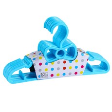 蝴蝶結小衣架 可愛造型兒童衣架 寶寶衣物收納 輕巧耐用 旅行便攜, 藍, 10個