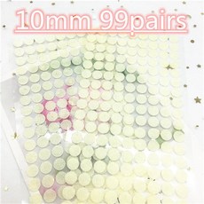 컬러풀 스퀘어 라운드 스티커 10mm 도트 20x28mm 자체 접착 패스너 테이프 후크 앤 루프 강력한 접착제 클리터 밴드, 10mm beige 99pairs