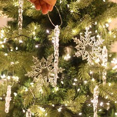 JOART 水晶冰柱聖誕樹裝飾品 47入, 單一顏色