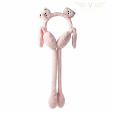 브이커머스 방한귀도리 쫑긋 곰돌이 귀마개 핑크