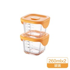 LocknLock 寶寶副食品玻璃調理盒 方形 260ml x 2, NA, 1個, NA
